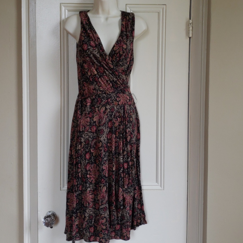 Ralph lauren floral viscose dress xs
